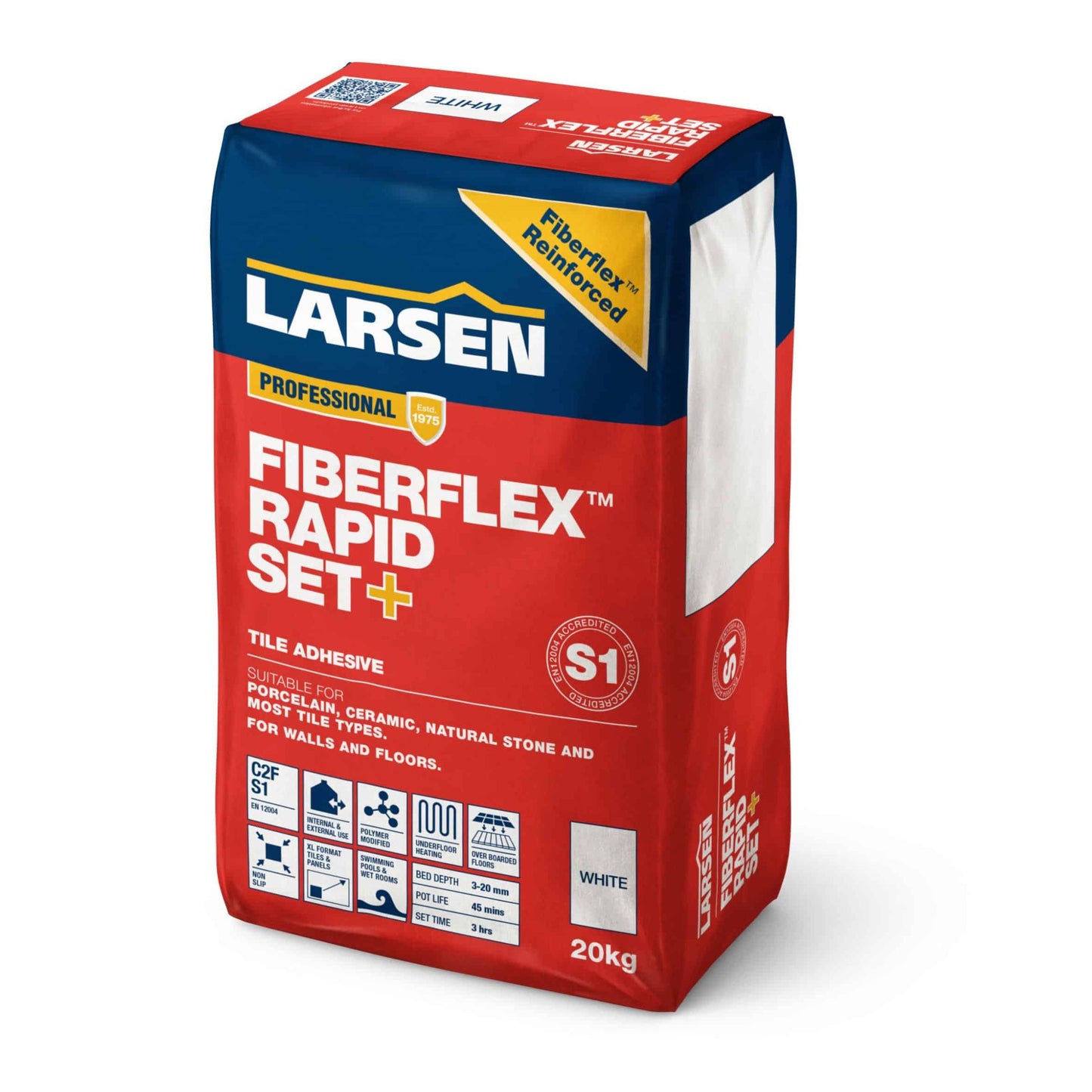 Larsen Fibreflex™ Rapid Set+ C2FS1 Flexible Tile Adhesive 20kg White