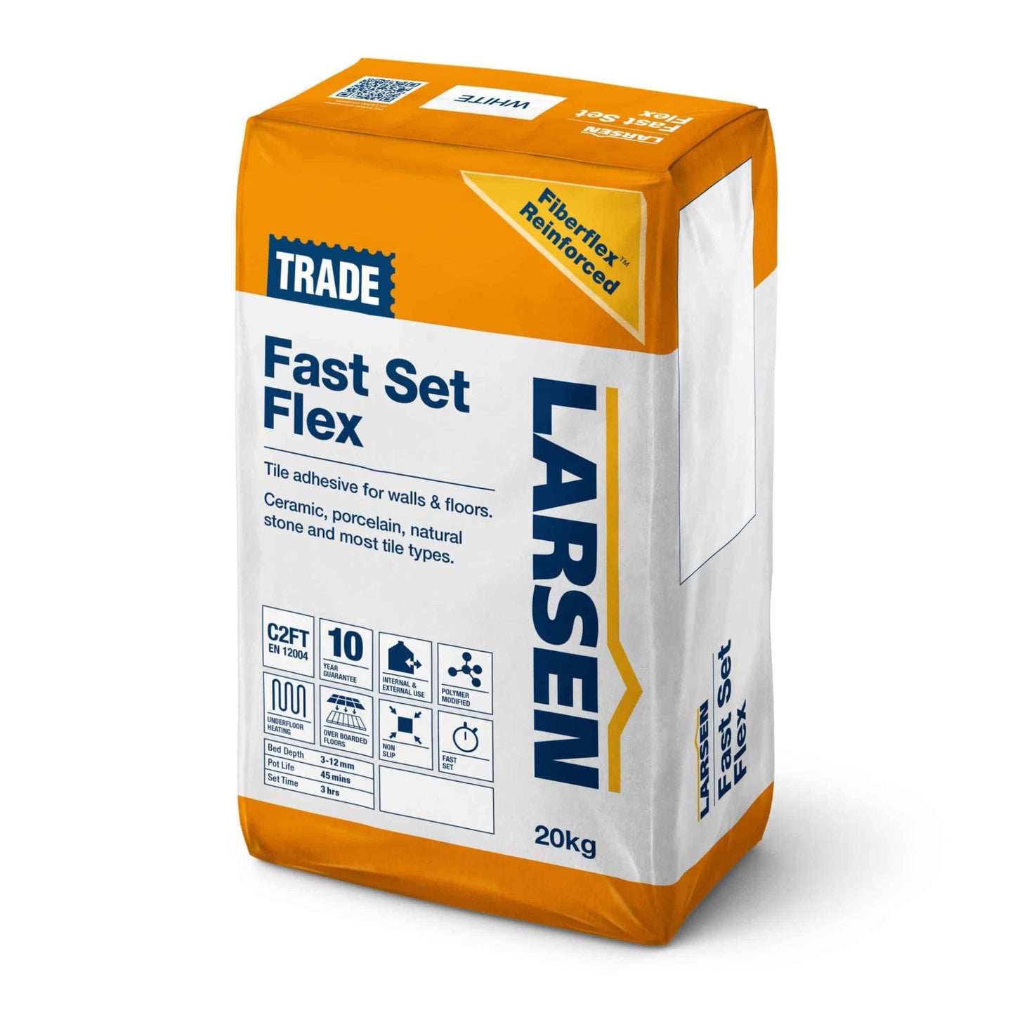 Larsen Fast Set C2FT Flexible Rapid Set Tile Adhesive Grey 20Kg