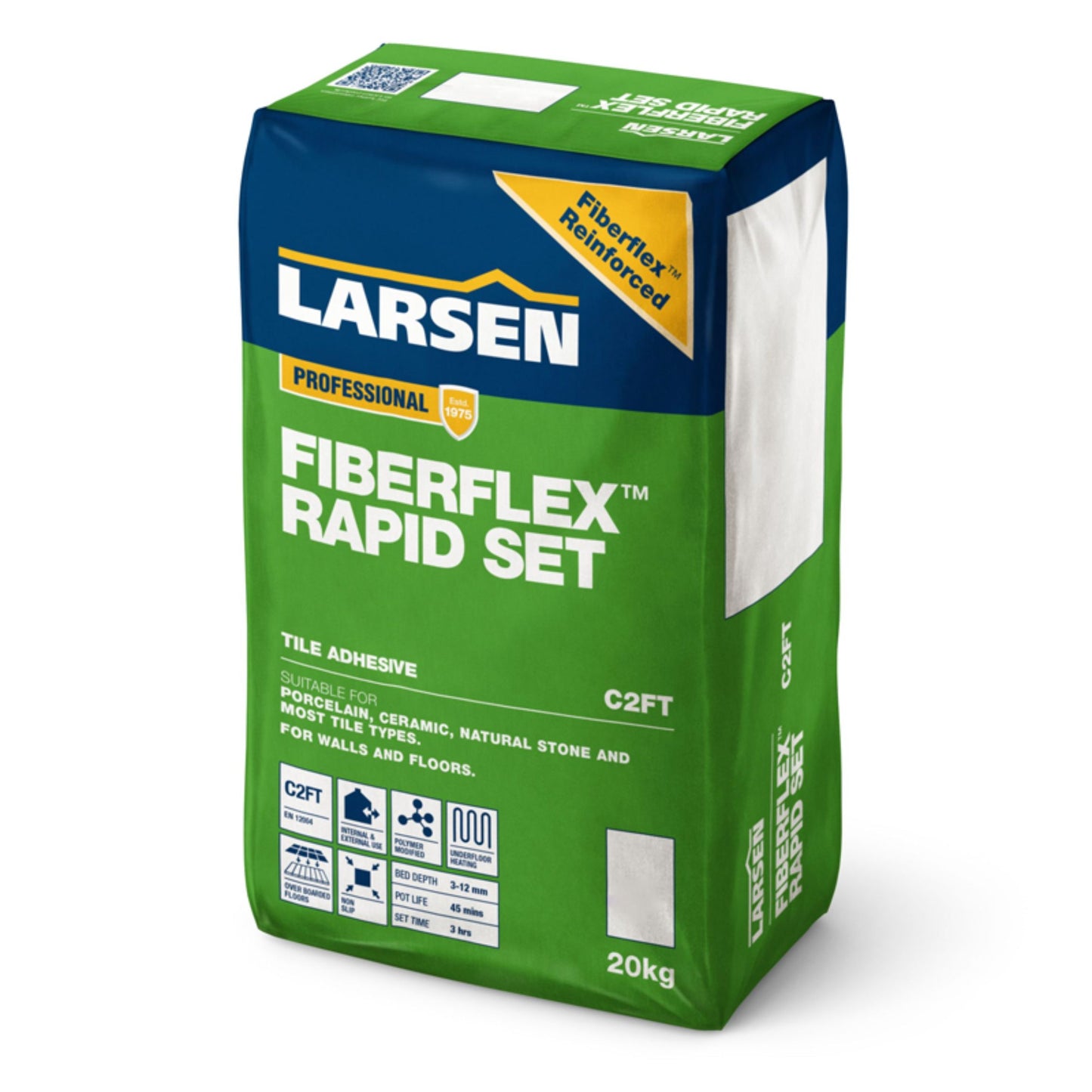 Larsen Fibreflex™ Pro Rapid Set C2FT Grey Flexible Tile Adhesive 20kg