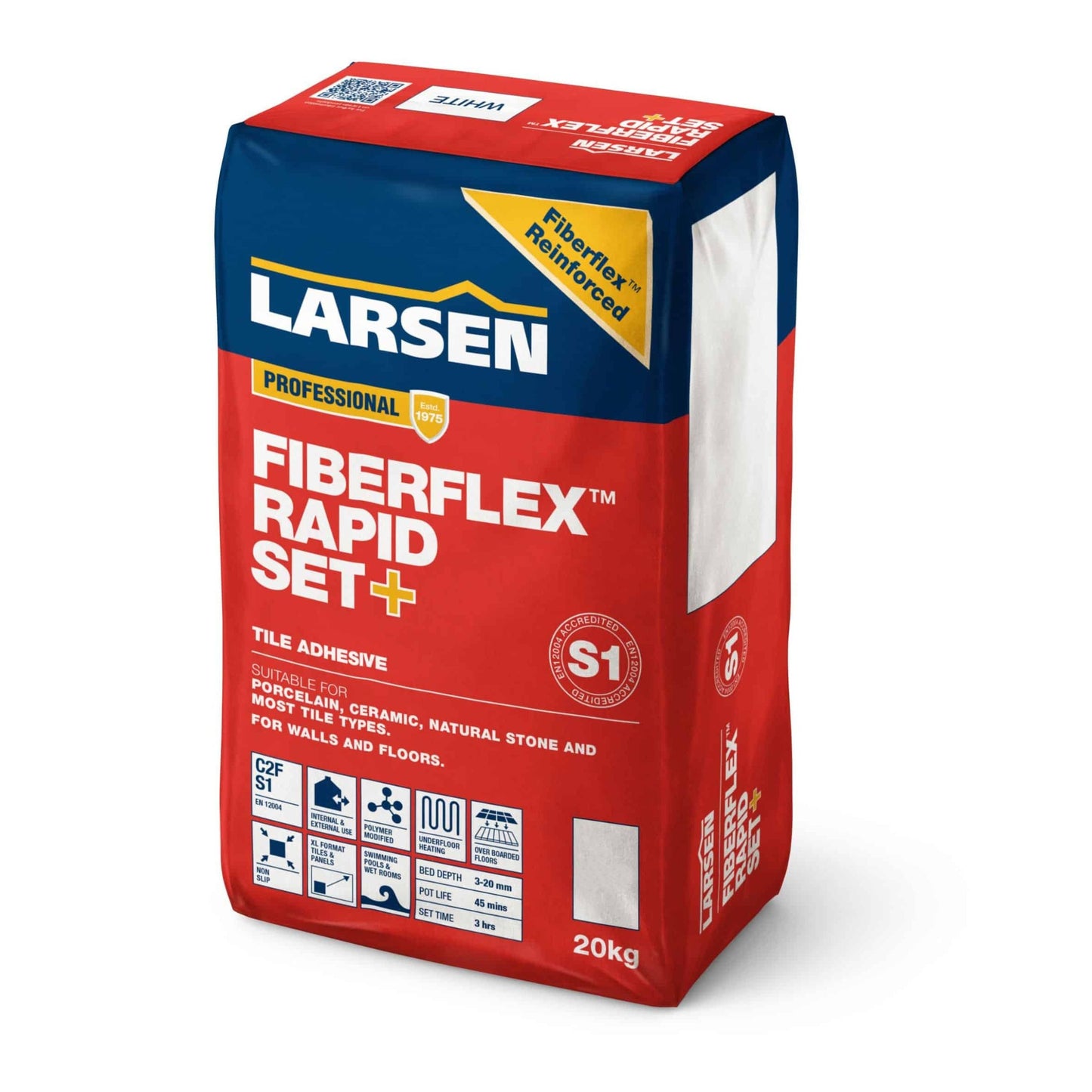 Larsen Fibreflex™ Rapid Set+ C2FS1 Flexible Tile Adhesive 20kg Grey
